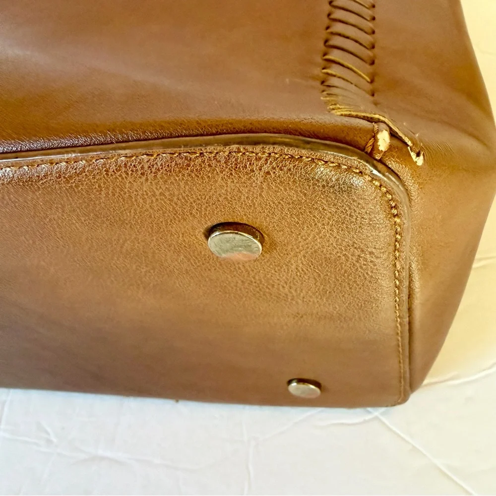 Sole Society Crossbody Satchel Bag Purse Brown Animal print Lining - Picture 10 of 11